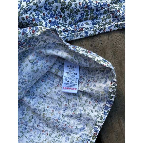 Next Kids Floral Ruffle Neck Long Sleeve Top Girls Cottagecore Blouse - Picture 3 of 5